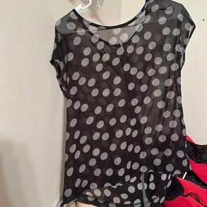 Black and grey shirt with zipper in back